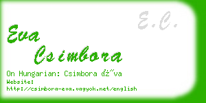eva csimbora business card